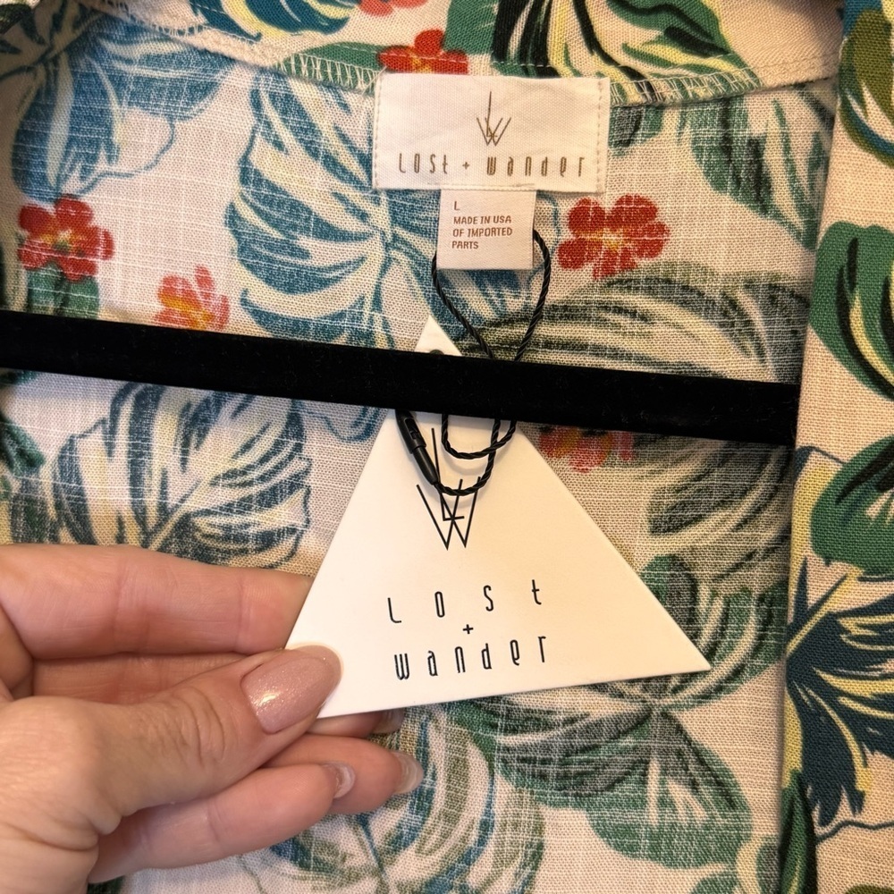 Lost + Wander Tropical Leaf Kimono large - Picture 3 of 5